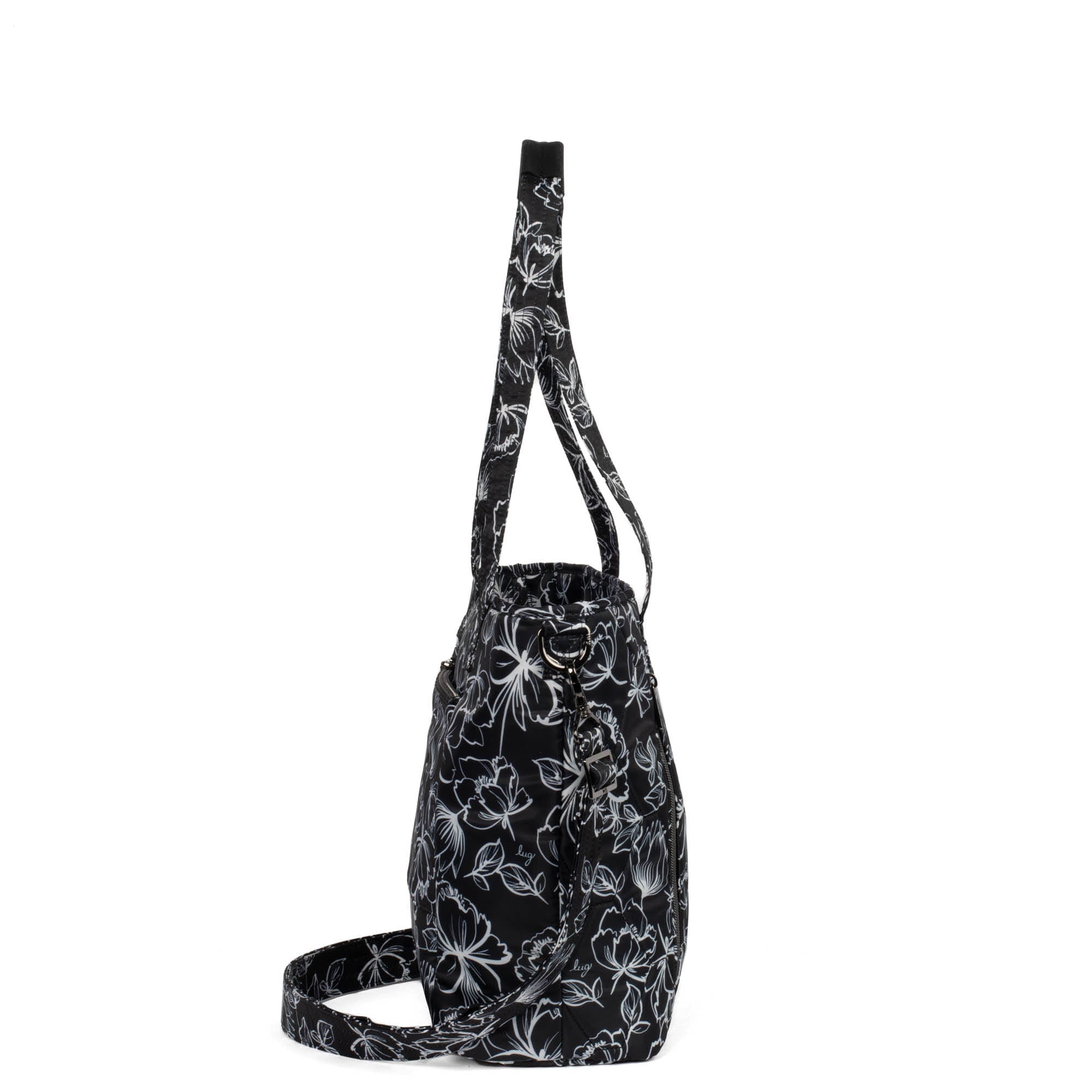 Rally Tote Bag - OUTLINE FLORAL BLACK - Rally_OutlineFloralBlack_03